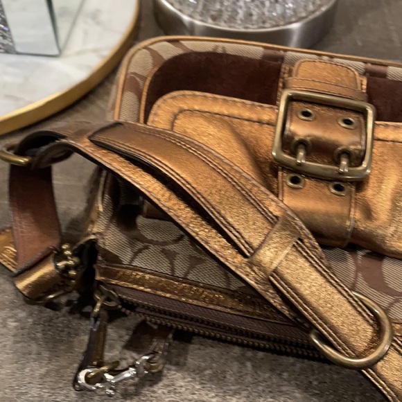 Coach Brown and Bronze Gold Small Soho Bag - Picture 7 of 14